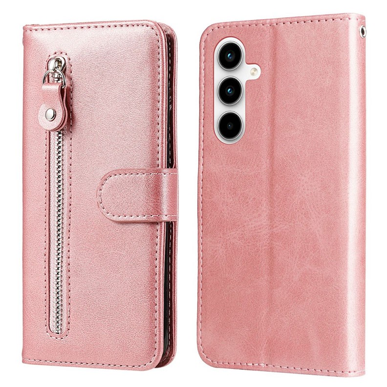 Samsung Galaxy A35 5G Zipper Θήκη Πορτοφόλι Pink