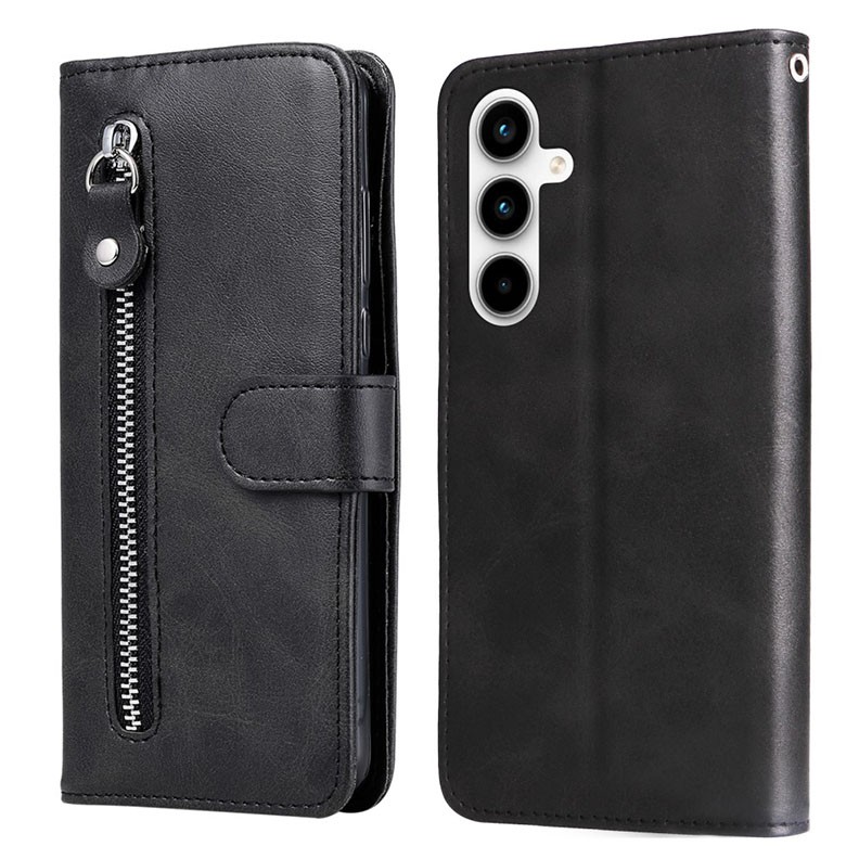 Samsung Galaxy A35 5G Zipper Θήκη Πορτοφόλι Black