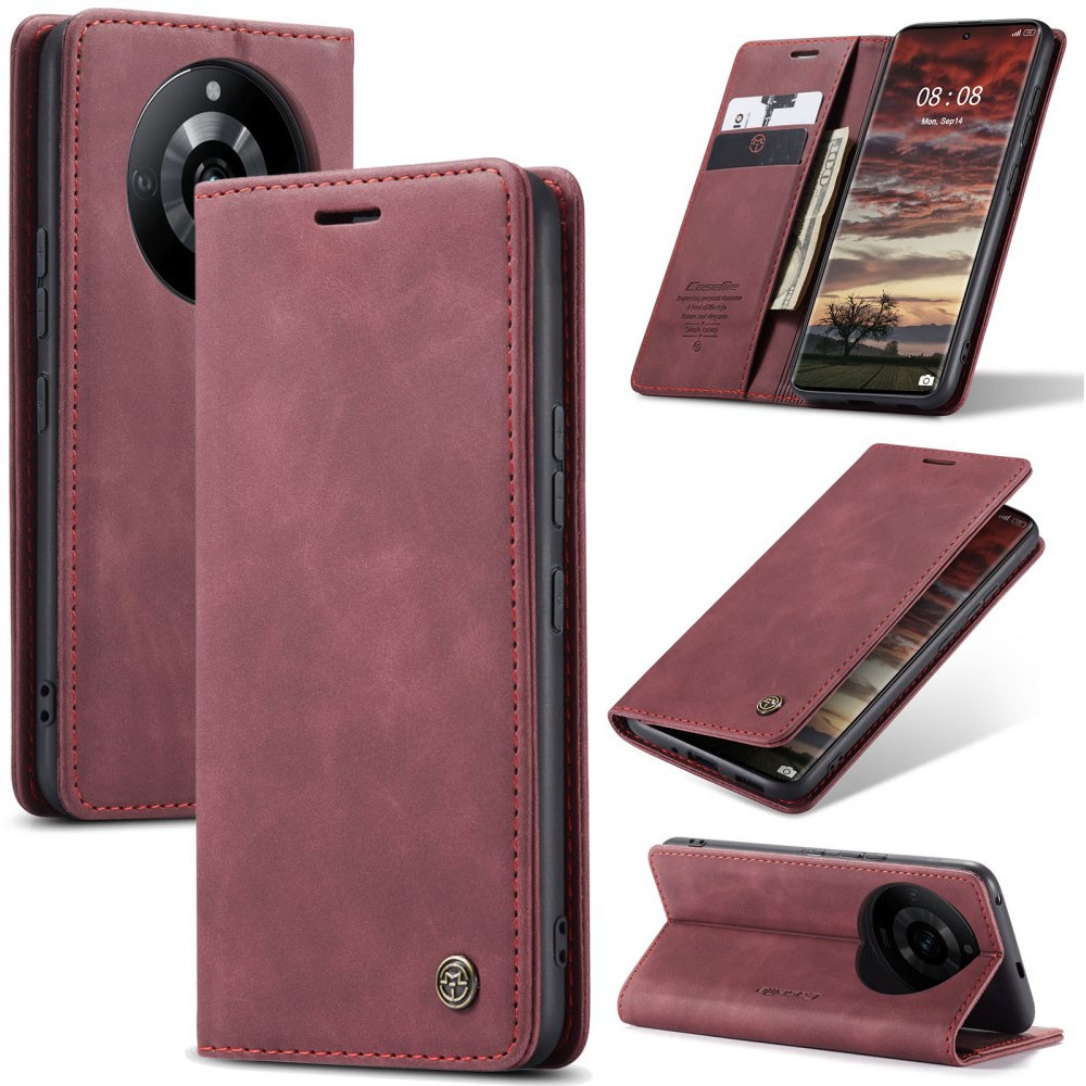 Realme 11 Pro 5G / 11 Pro Plus 5G CaseMe 013 Retro Θήκη Βιβλίο Wine Red