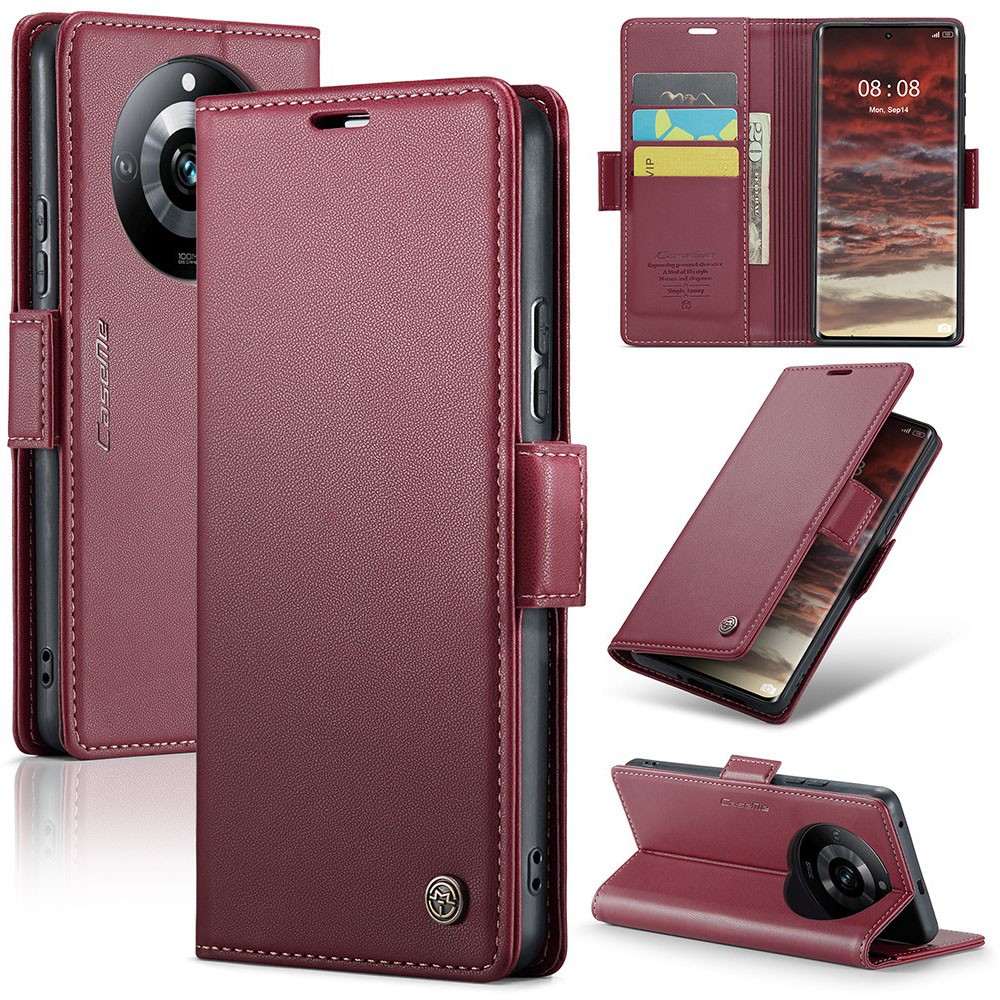 Realme 11 Pro 5G / 11 Pro Plus 5G CaseMe 023 Luminus Θήκη Πορτοφόλι Wine Red