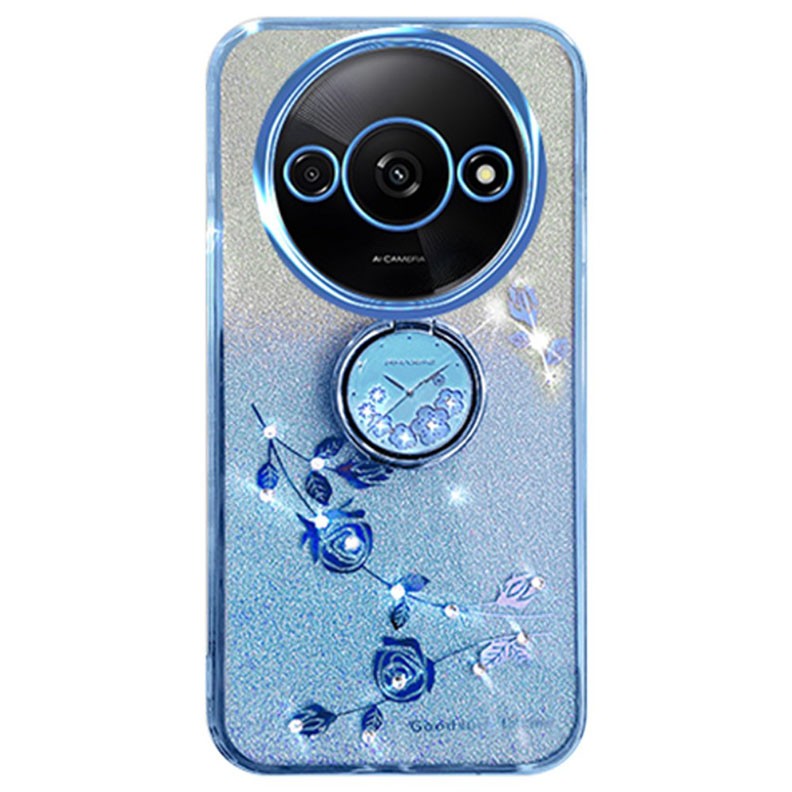 Xiaomi Redmi A3 Gradient Glitter Θήκη Σιλικόνης με Δαχτυλίδι Blue