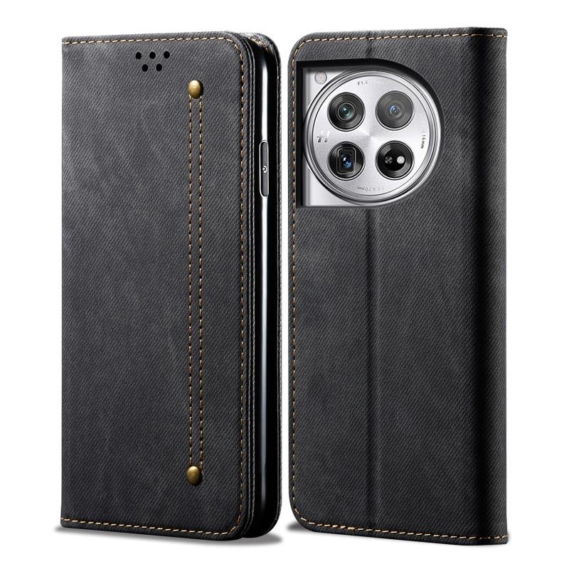 OnePlus 12R 5G Denim Texture Θήκη Βιβλίο Black