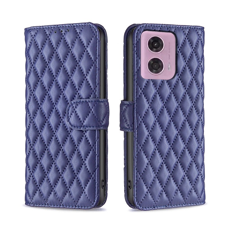 Motorola Moto G24 / G04 Puff Rhombus Θήκη Πορτοφόλι Blue