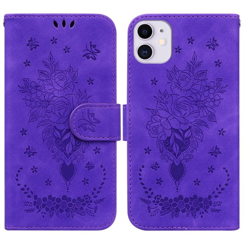 Apple iPhone 11 Butterfly Rose Θήκη Πορτοφόλι Purple