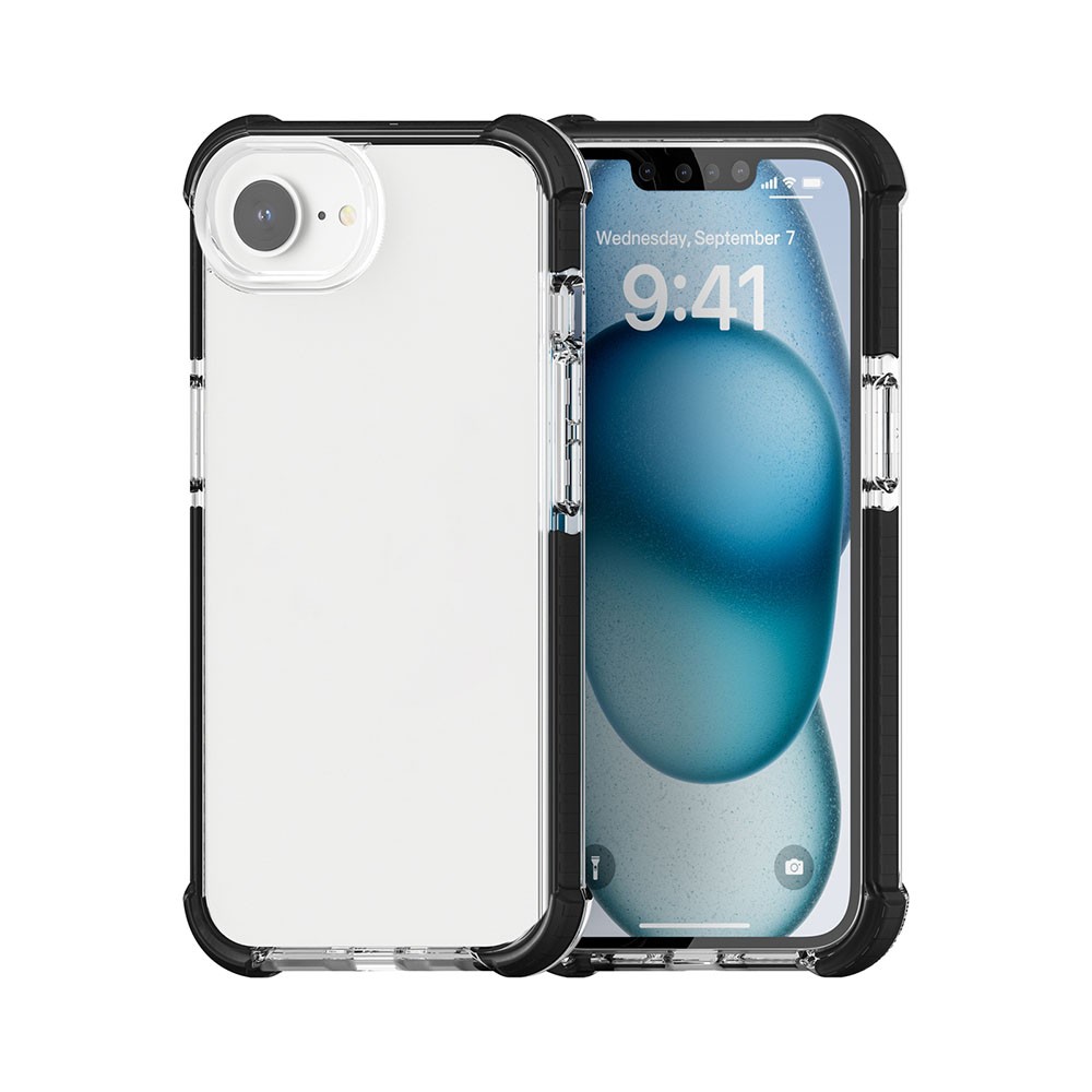 Apple iPhone 16e Acrylic Διάφανη Σκληρή Θήκη Black + Transparent