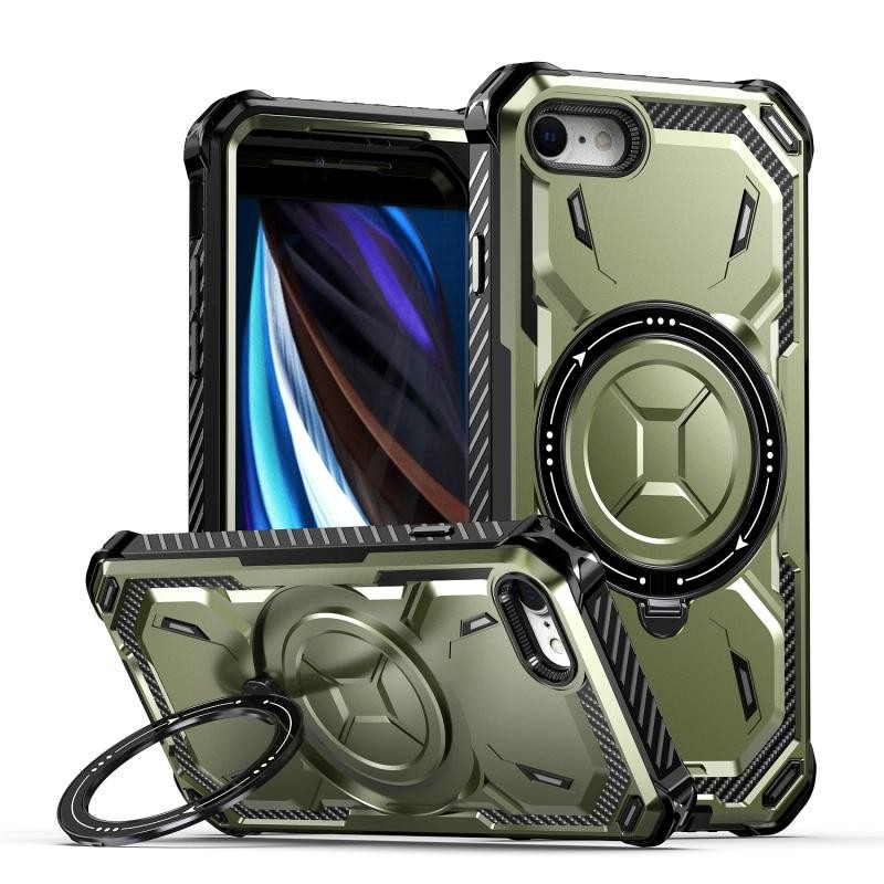 Apple iPhone SE 2020/8/7 MagSafe Holder Σκληρή Θήκη με Δαχτυλίδι Army Green