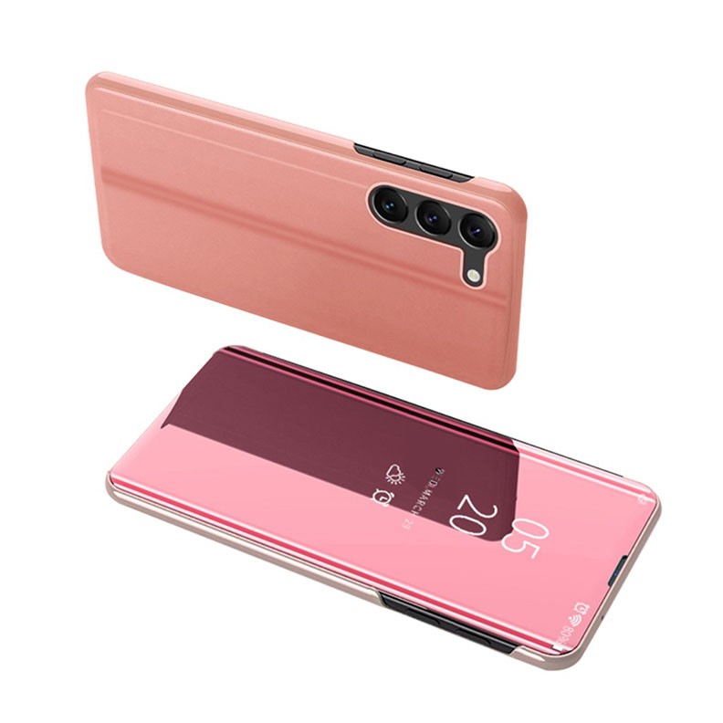 Samsung Galaxy S24 5G Clear View Θήκη Βιβλίο Rose Gold
