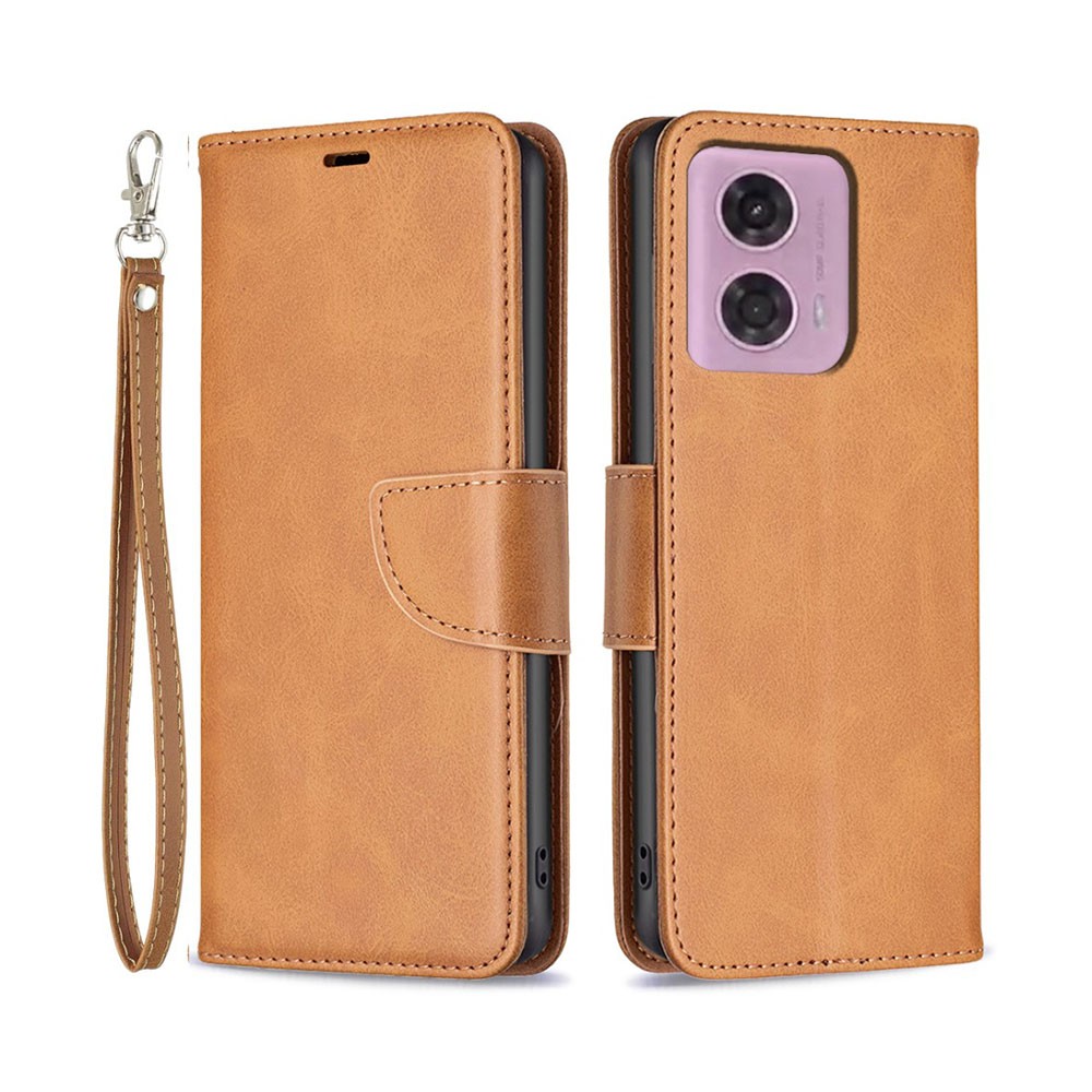 Motorola Moto G34 5G Light Θήκη Πορτοφόλι Light Brown
