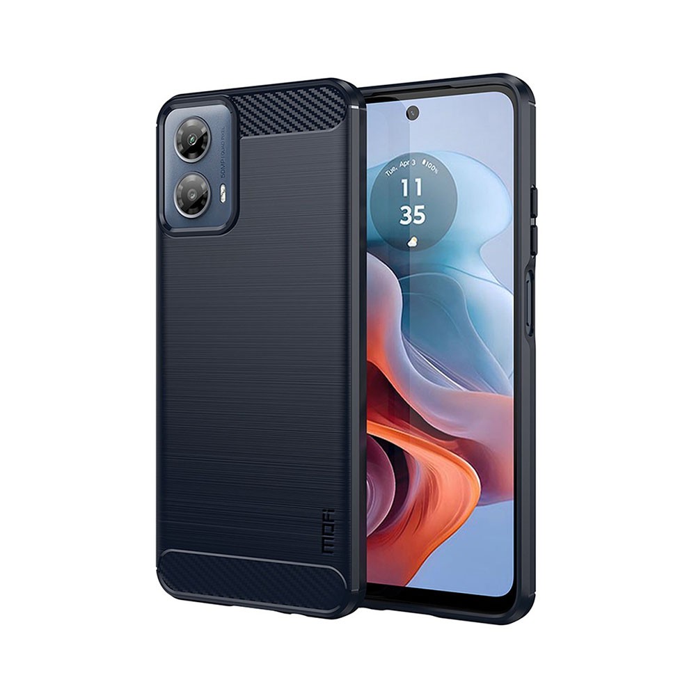 Motorola Moto G34 5G MOFI Brushed Carbon Θήκη Σιλικόνης Midnight Blue
