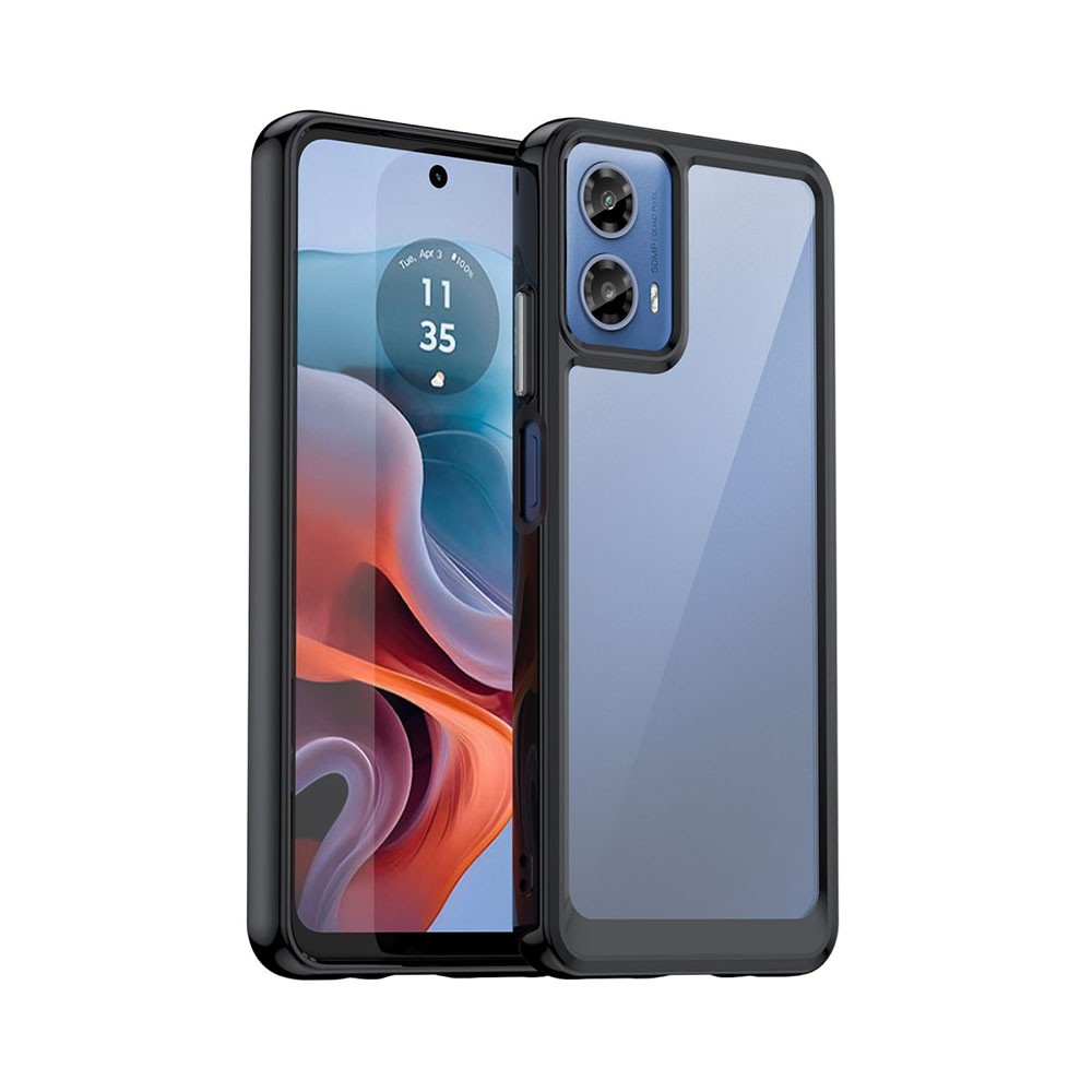 Motorola Moto G34 5G Clear Acrylic Σκληρή Θήκη Σιλικόνης Black
