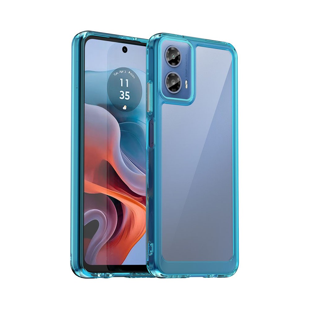 Motorola Moto G34 5G Clear Acrylic Σκληρή Θήκη Σιλικόνης Transparent Blue