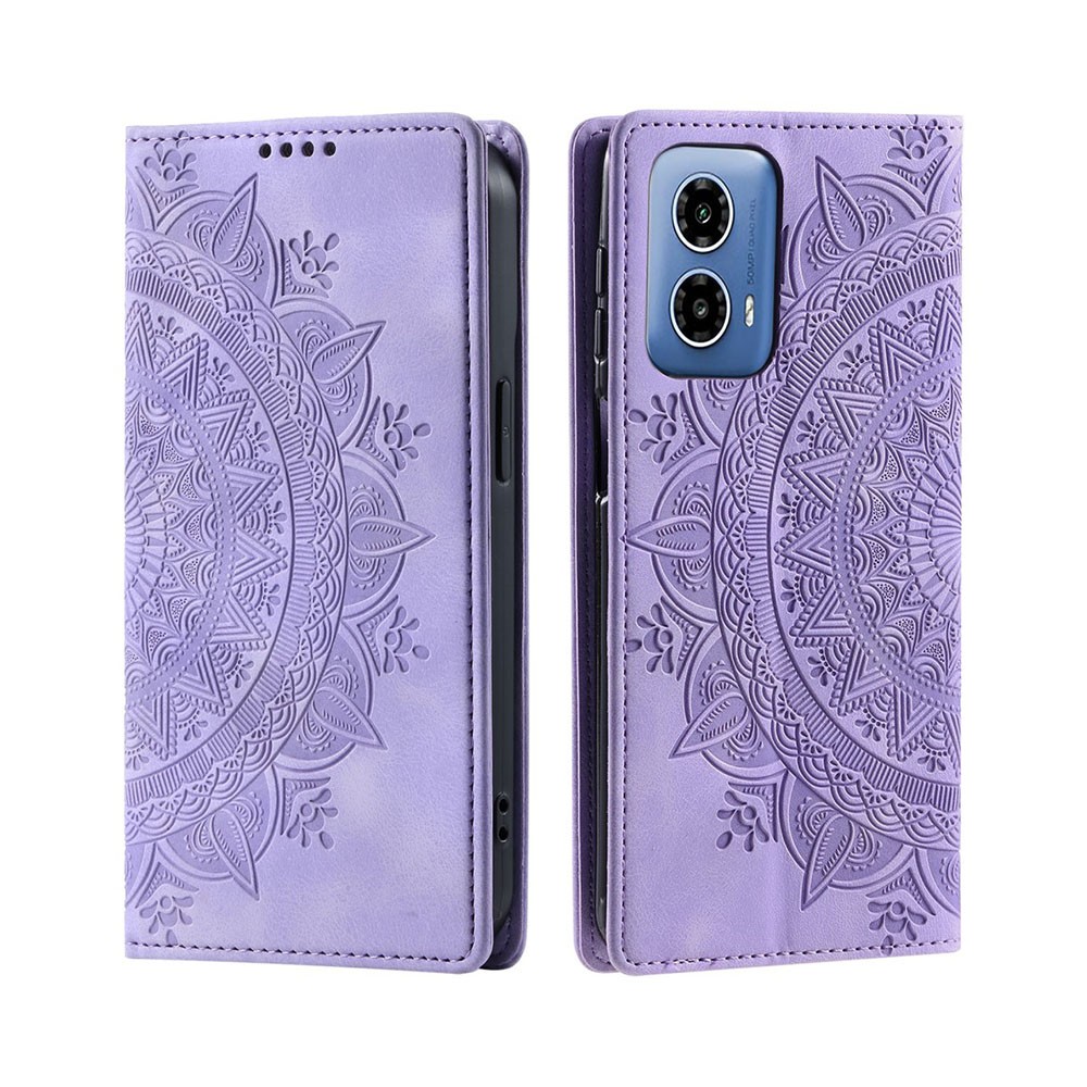 Motorola Moto G34 5G Mandala Flower Θήκη Βιβλίο Purple