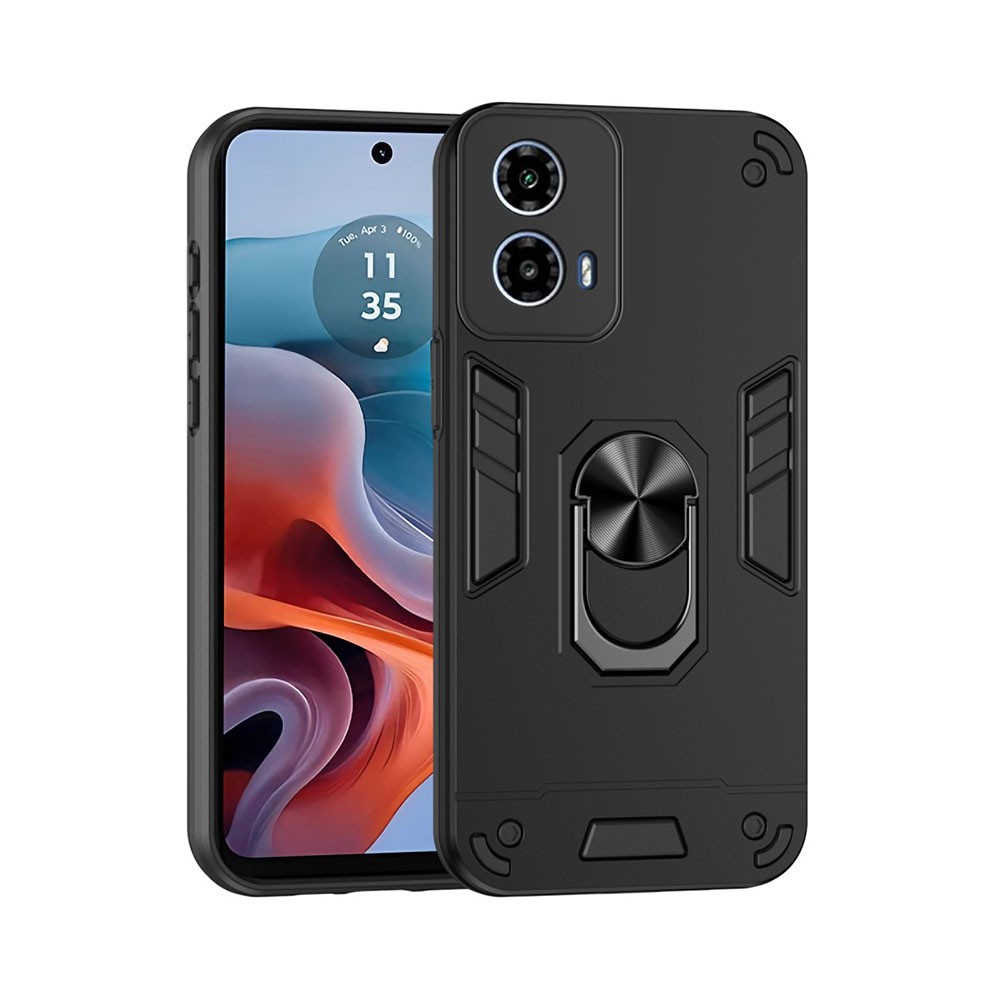 Motorola Moto G34 5G Armour Series Σκληρή Θήκη με Δαχτυλίδι Black