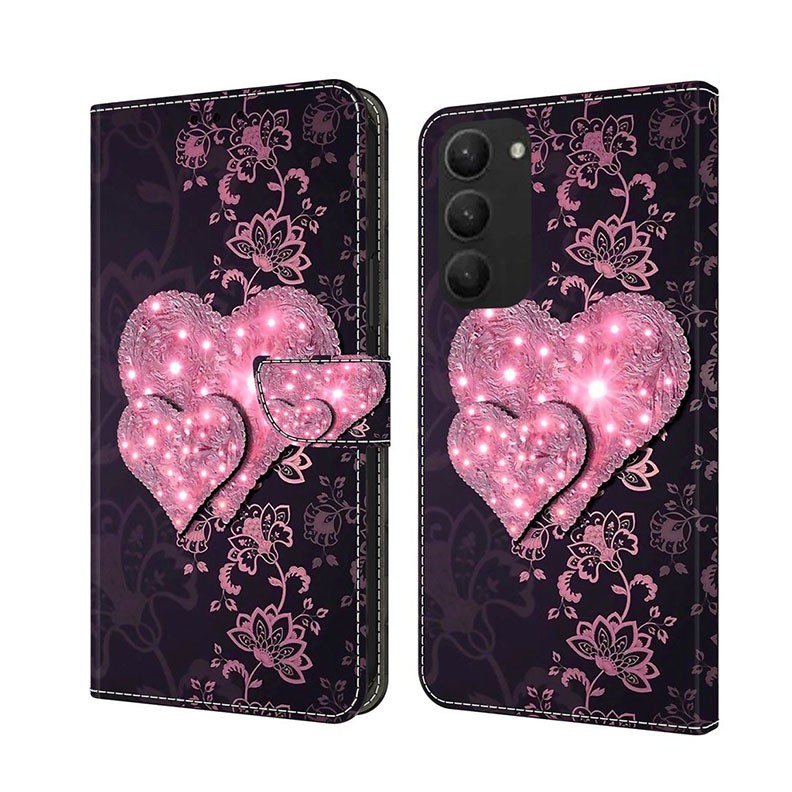 Samsung Galaxy S24 5G Crystal 3D Θήκη Πορτοφόλι Lace Hearts