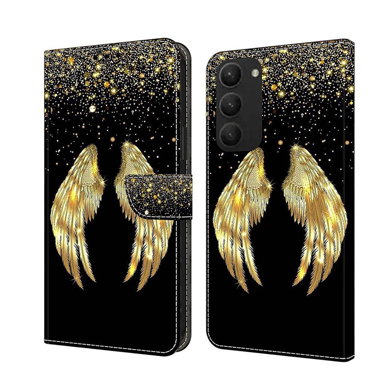 Samsung Galaxy S24 5G Crystal 3D Θήκη Πορτοφόλι Gold Wing