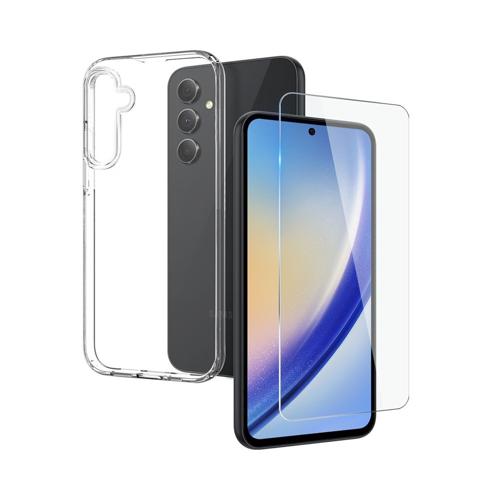 Samsung Galaxy A55 5G NORTHJO Θήκη Σιλικόνης και Προστασία Οθόνης Transparent