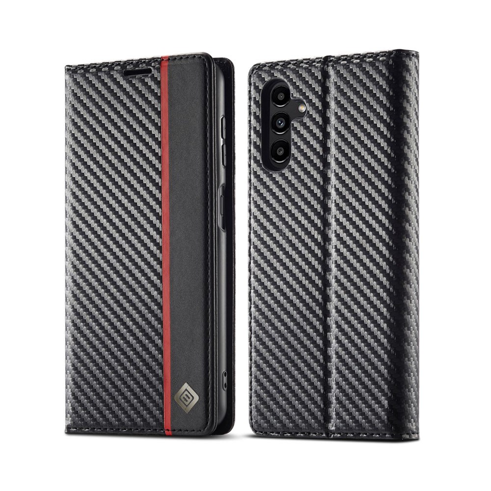 Samsung Galaxy A55 5G LC.IMEEKE Carbon Fiber Θήκη Πορτοφόλι Vertical Black