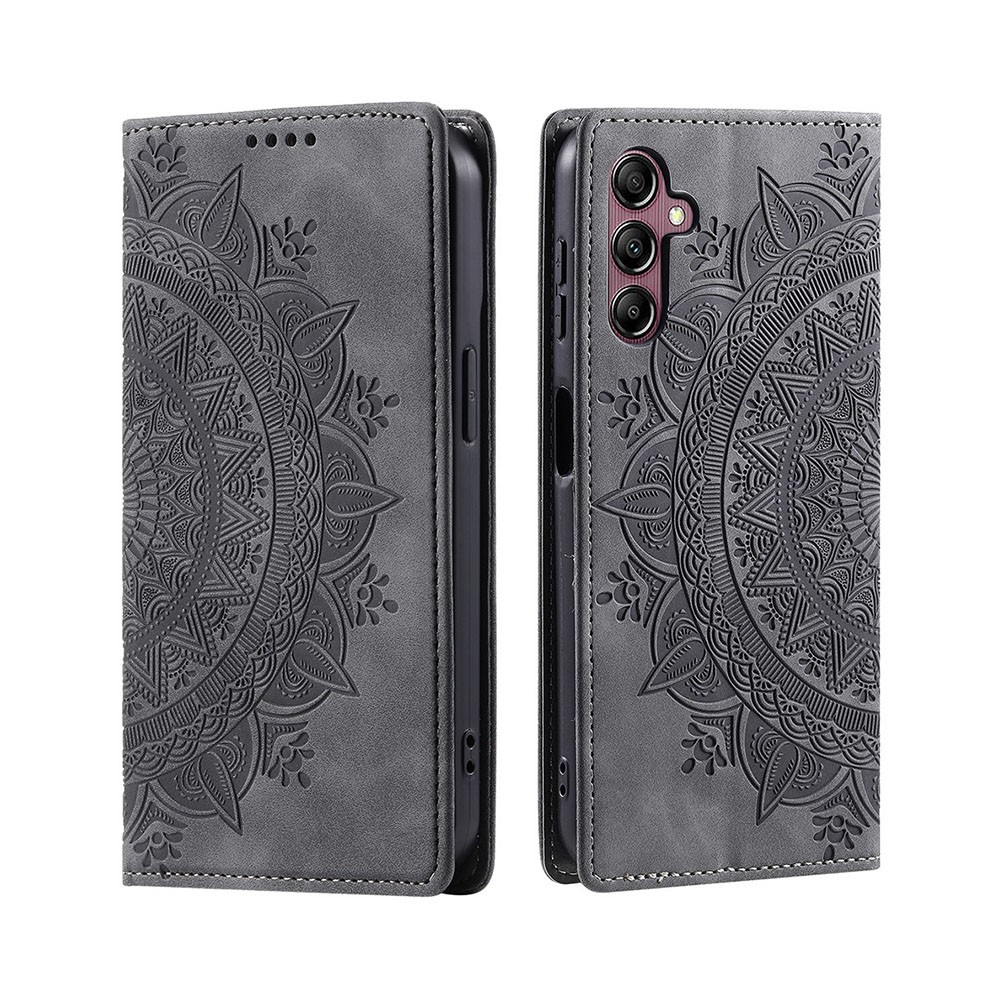 Samsung Galaxy A55 5G Mandala Flower Θήκη Βιβλίο Grey