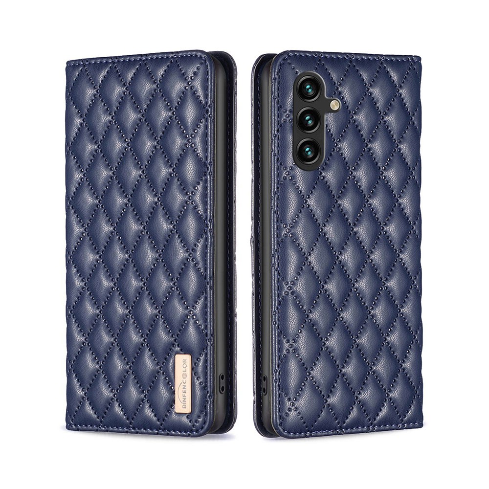 Samsung Galaxy A55 5G Puff Rhombus Θήκη Βιβλίο Blue