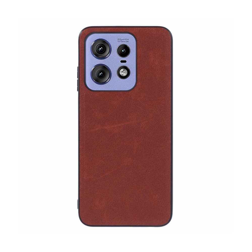 Motorola Edge 50 Pro 5G Leather Coated  Σκληρή Θήκη Brown