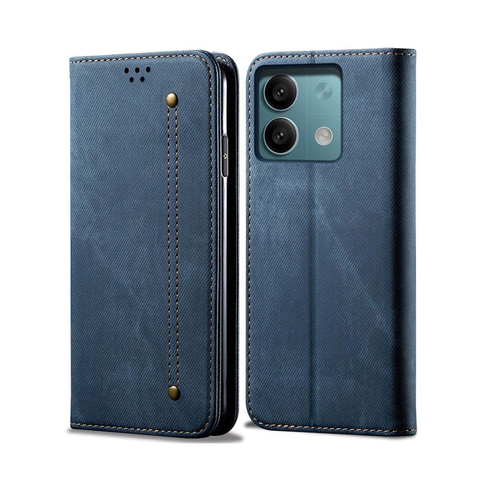 Xiaomi Redmi Note 13 4G Denim Texture Θήκη Βιβλίο Blue