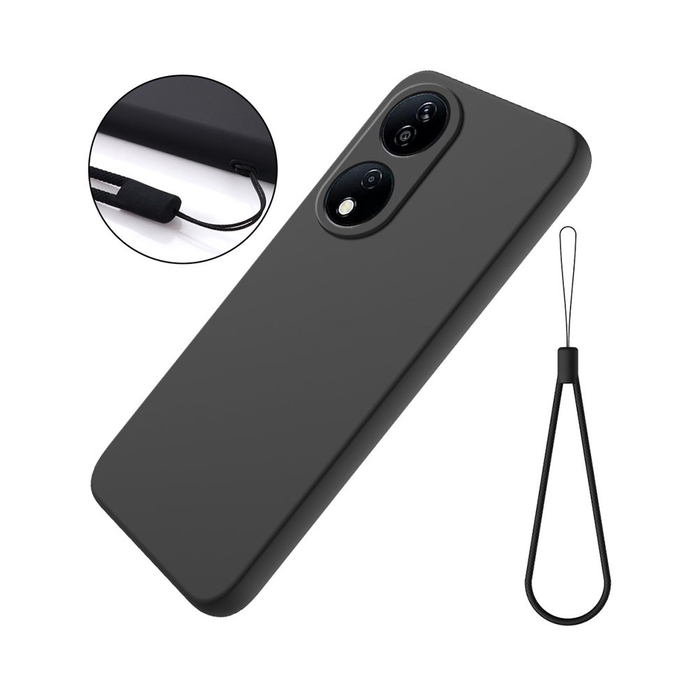 Honor 90 Smart 5G Solid Color Θήκη Σιλικόνης Black