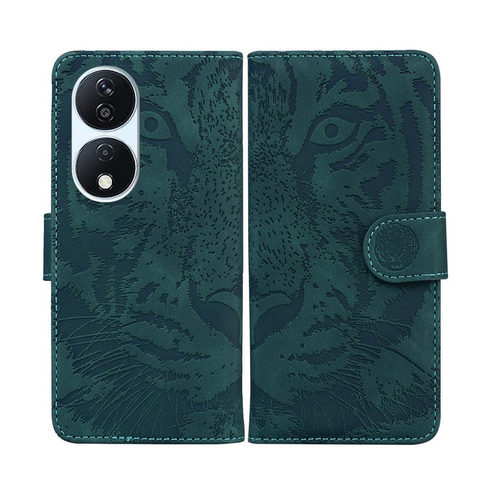 Honor 90 Smart 5G Tiger Pattern Θήκη Πορτοφόλι Green