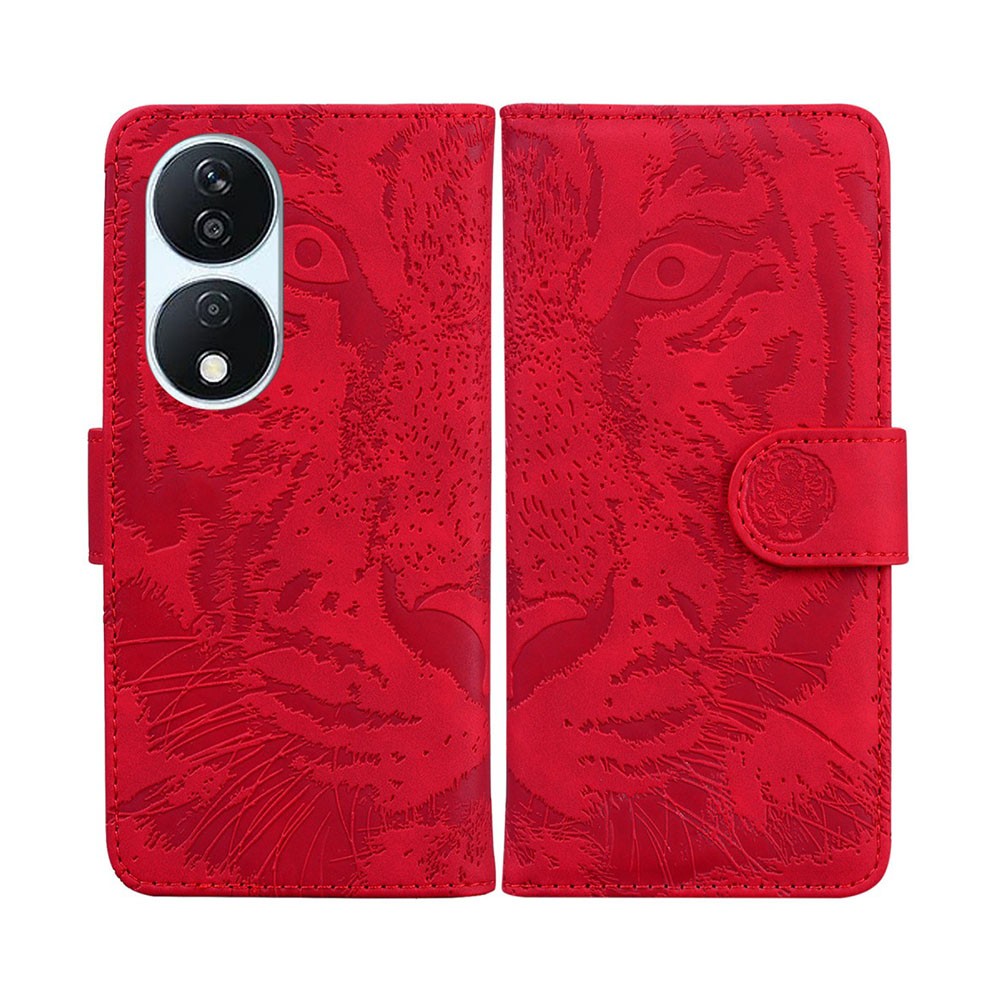 Honor 90 Smart 5G Tiger Pattern Θήκη Πορτοφόλι Red