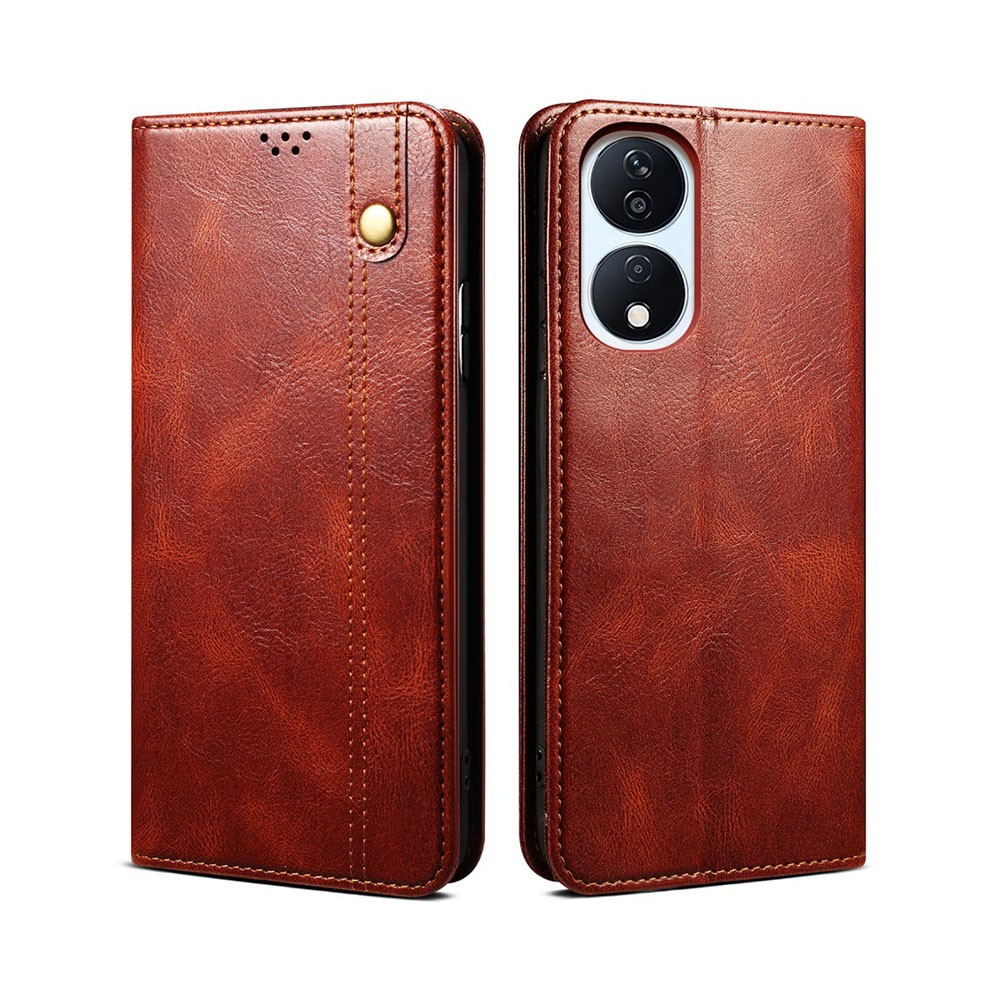Honor 90 Smart 5G Oil Wax Θήκη Βιβλίο Brown