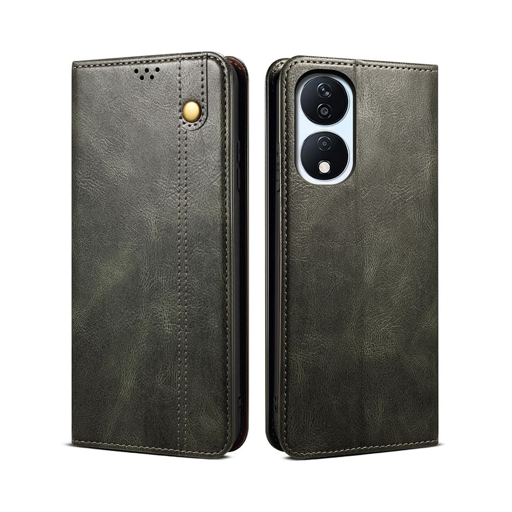 Honor 90 Smart 5G Oil Wax Θήκη Βιβλίο Green