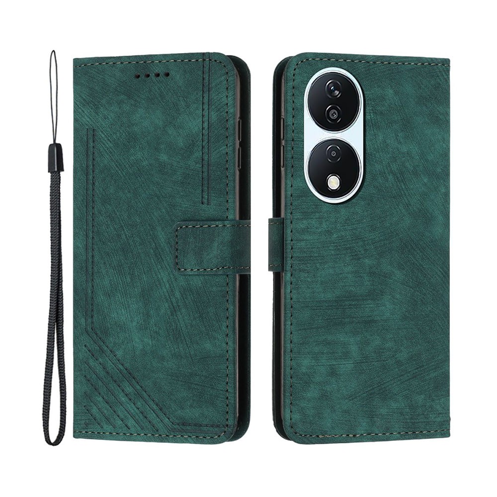 Honor 90 Smart 5G Stripe Pattern Θήκη Πορτοφόλι Green
