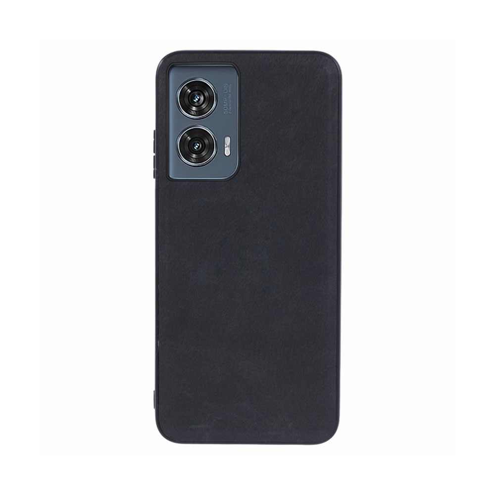 Motorola Edge 50 Fusion 5G Leather Coated  Σκληρή Θήκη Black