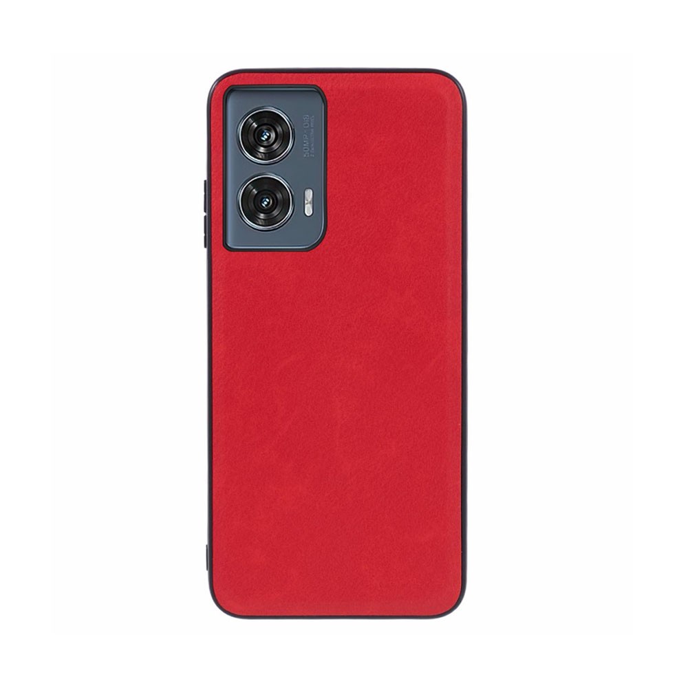 Motorola Edge 50 Fusion 5G Leather Coated  Σκληρή Θήκη Red