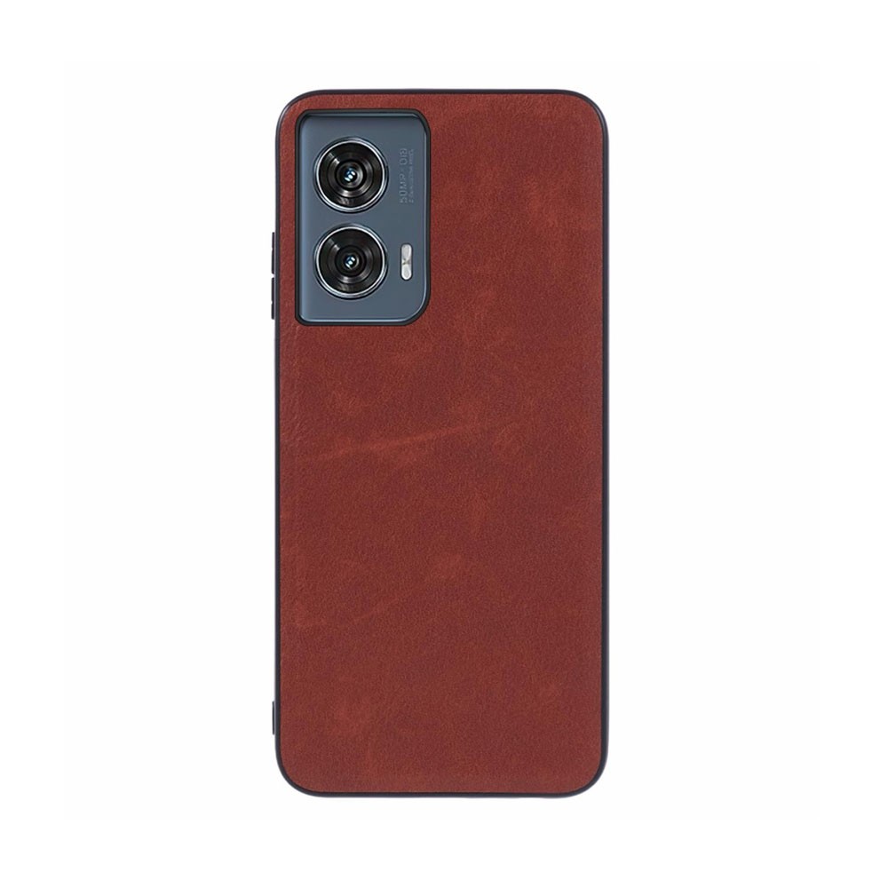 Motorola Edge 50 Fusion 5G Leather Coated  Σκληρή Θήκη Brown