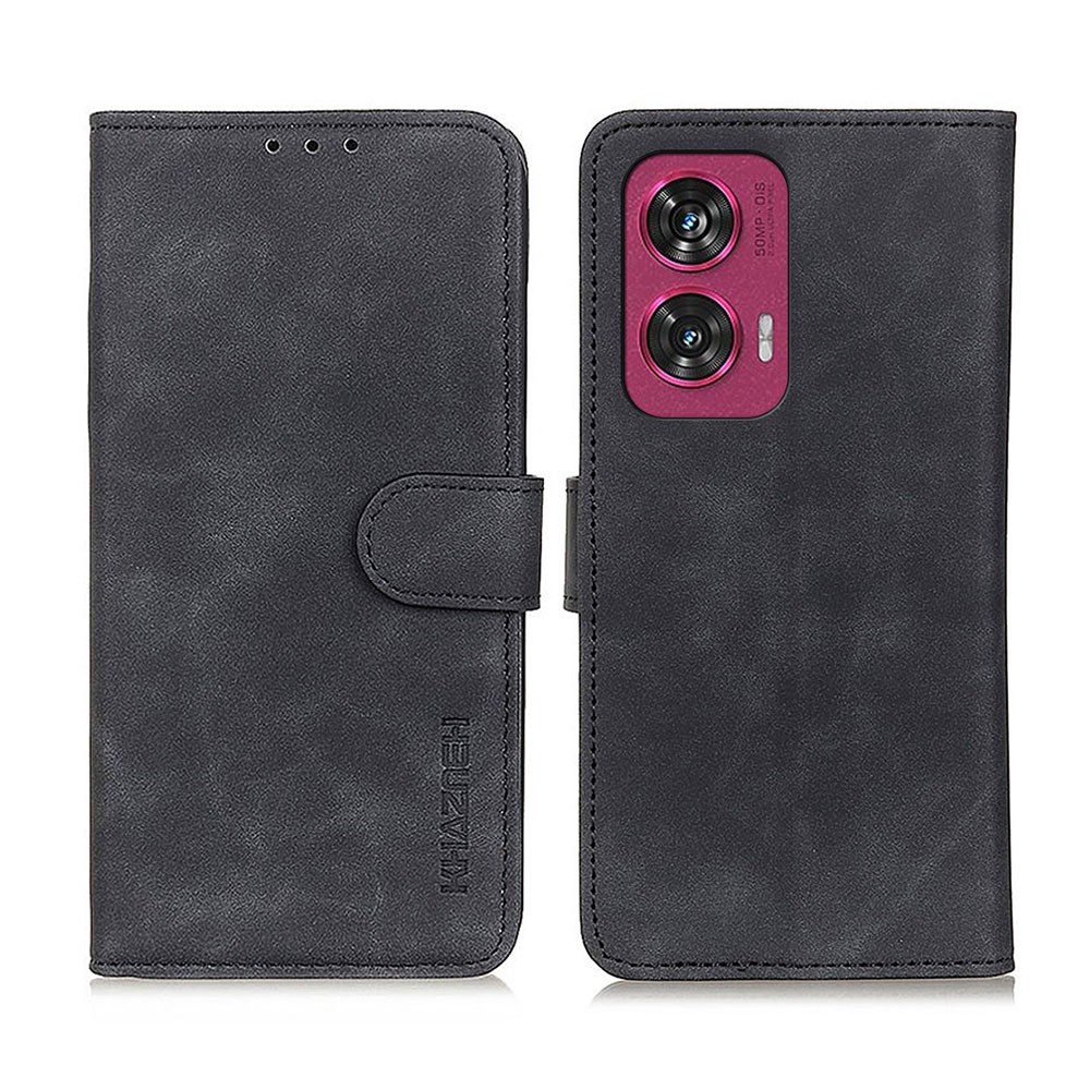 Motorola Edge 50 Fusion 5G KHAZNEH Retro Leather Θήκη Πορτοφόλι Black
