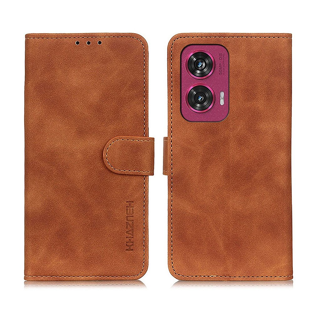 Motorola Edge 50 Fusion 5G KHAZNEH Retro Leather Θήκη Πορτοφόλι Brown