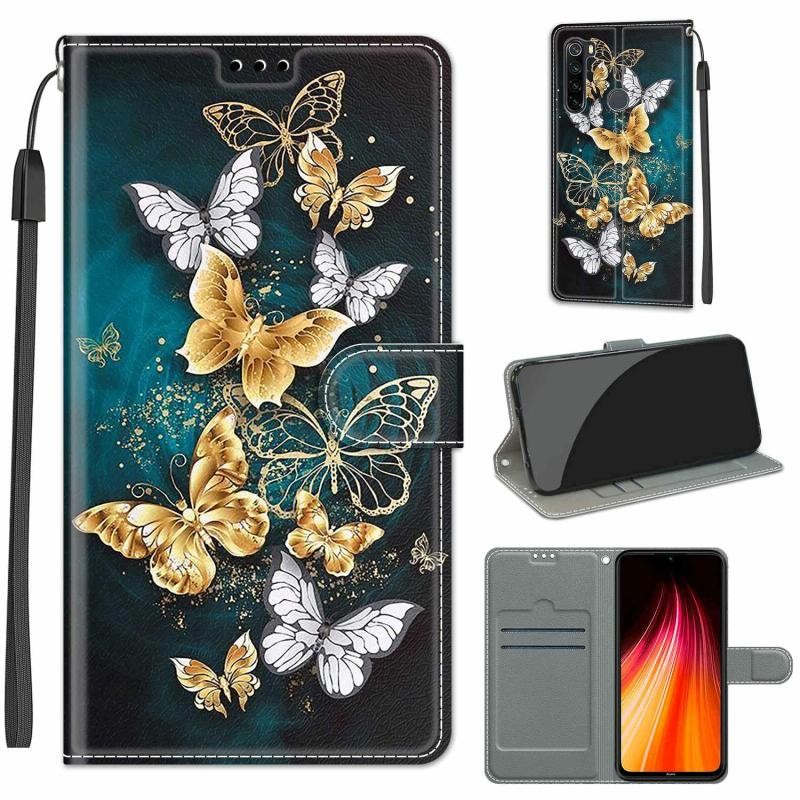 Xiaomi Redmi Note 8 Voltage Coloured Drawing θήκη Πορτοφόλι Flying Butterflies