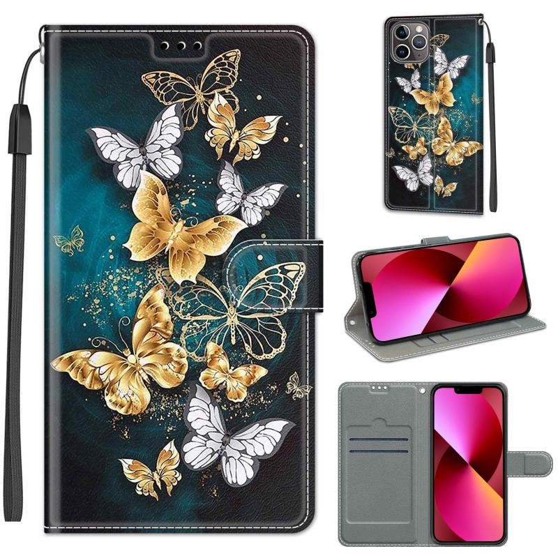 Apple iPhone 13 Voltage Coloured Drawing θήκη Πορτοφόλι Flying Butterflies