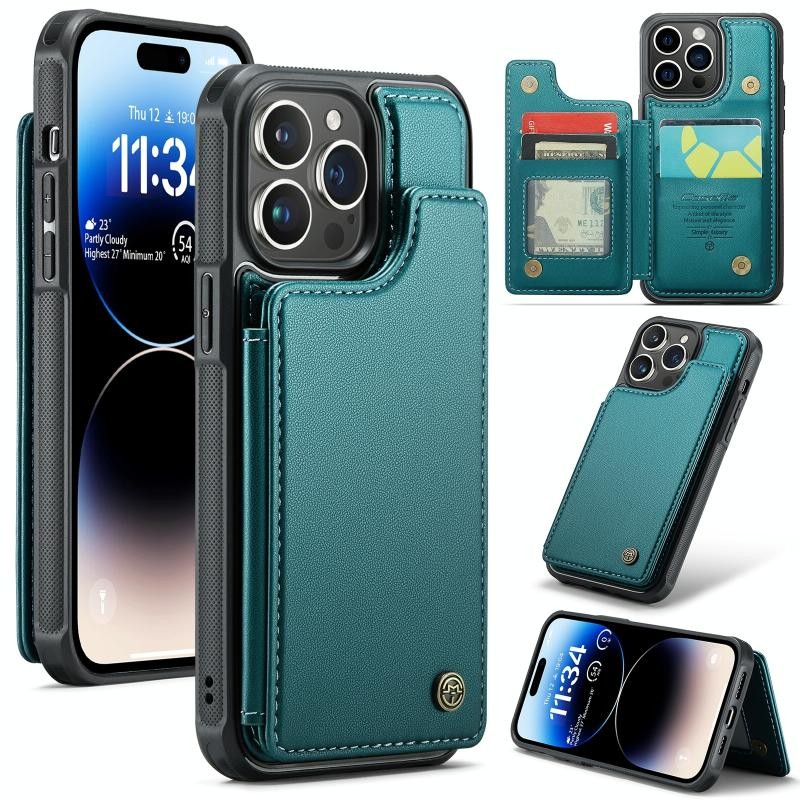 Apple iPhone 14 Pro Max CaseMe C22 Luminus Σκληρή Θήκη με Πορτοφόλι Green