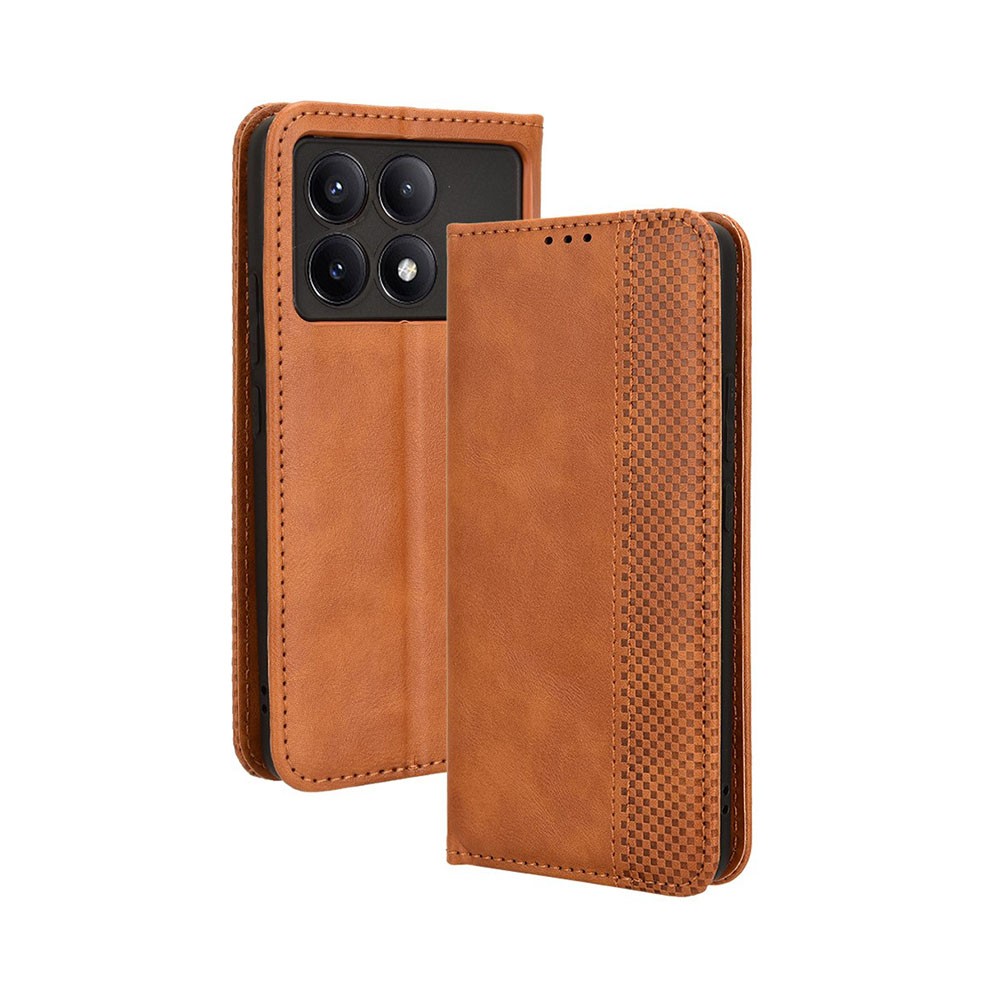 Xiaomi Poco F6 Pro 5G Retro Θήκη Βιβλίο Brown