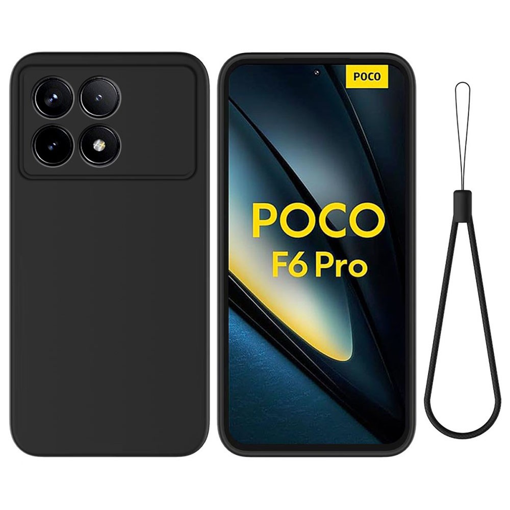 Xiaomi Poco F6 Pro 5G Solid Color Θήκη Σιλικόνης Black
