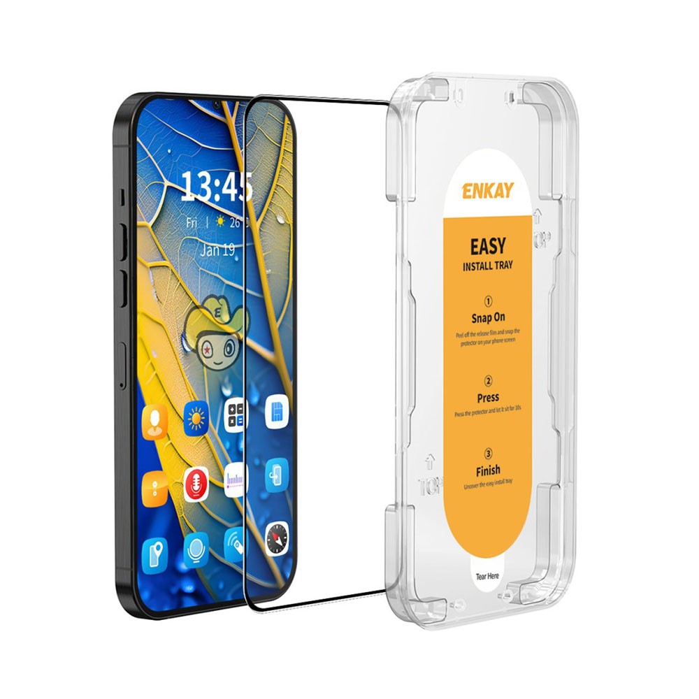 Xiaomi Poco F6 Pro 5G ENKAY Easy Install Full Tempered Glass με Οδηγό Τοποθέτησης Transparent