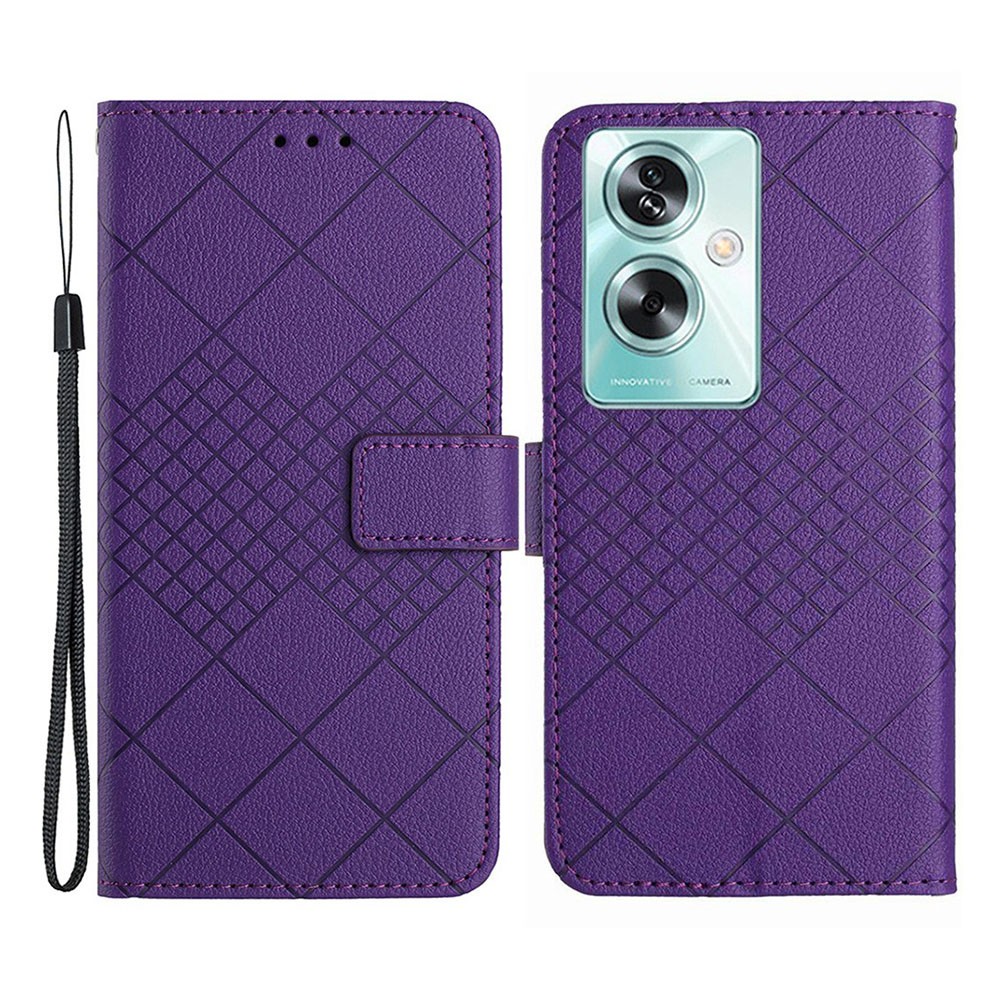 Oppo A79 5G Little Rhombus  Θήκη Πορτοφόλι Dark Purple