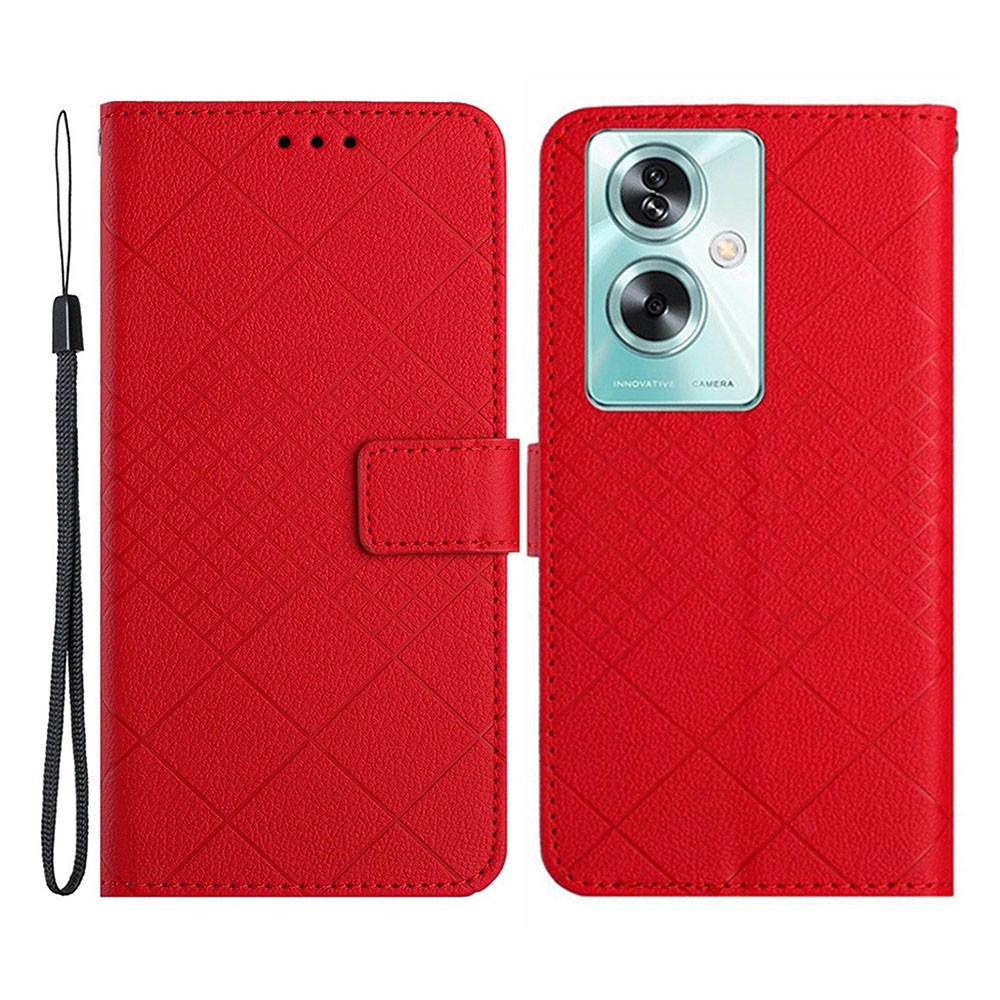Oppo A79 5G Little Rhombus  Θήκη Πορτοφόλι Red