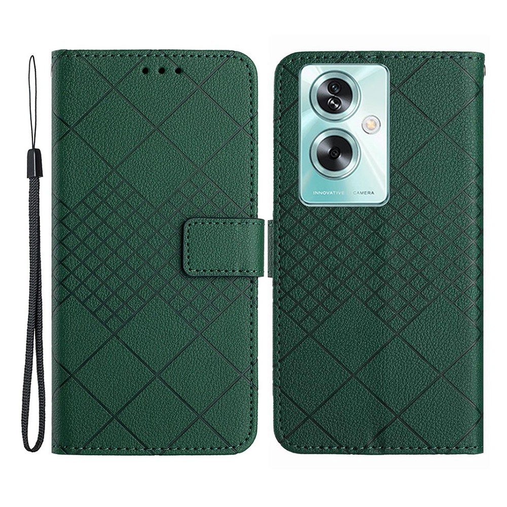 Oppo A79 5G Little Rhombus  Θήκη Πορτοφόλι Green