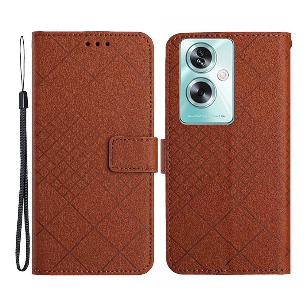 Oppo A79 5G Little Rhombus  Θήκη Πορτοφόλι Brown
