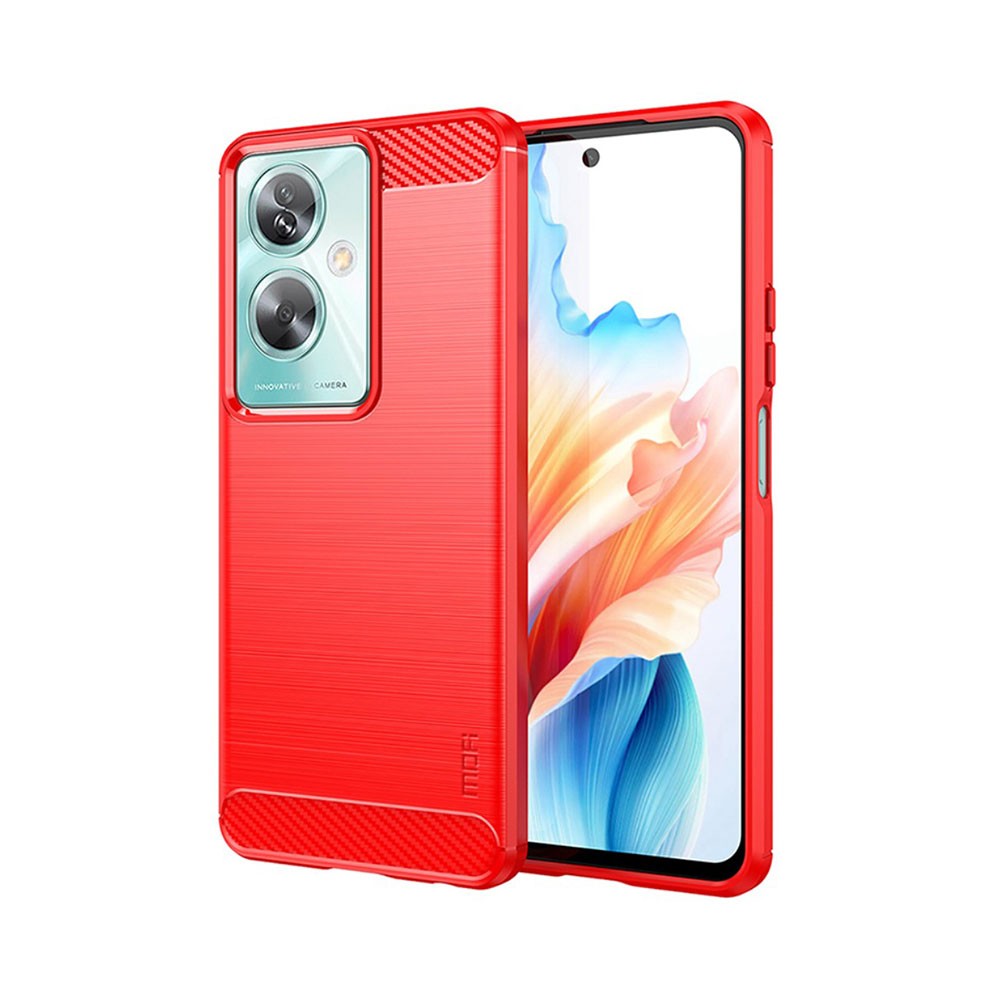 Oppo A79 5G MOFI Brushed Carbon Θήκη Σιλικόνης Red
