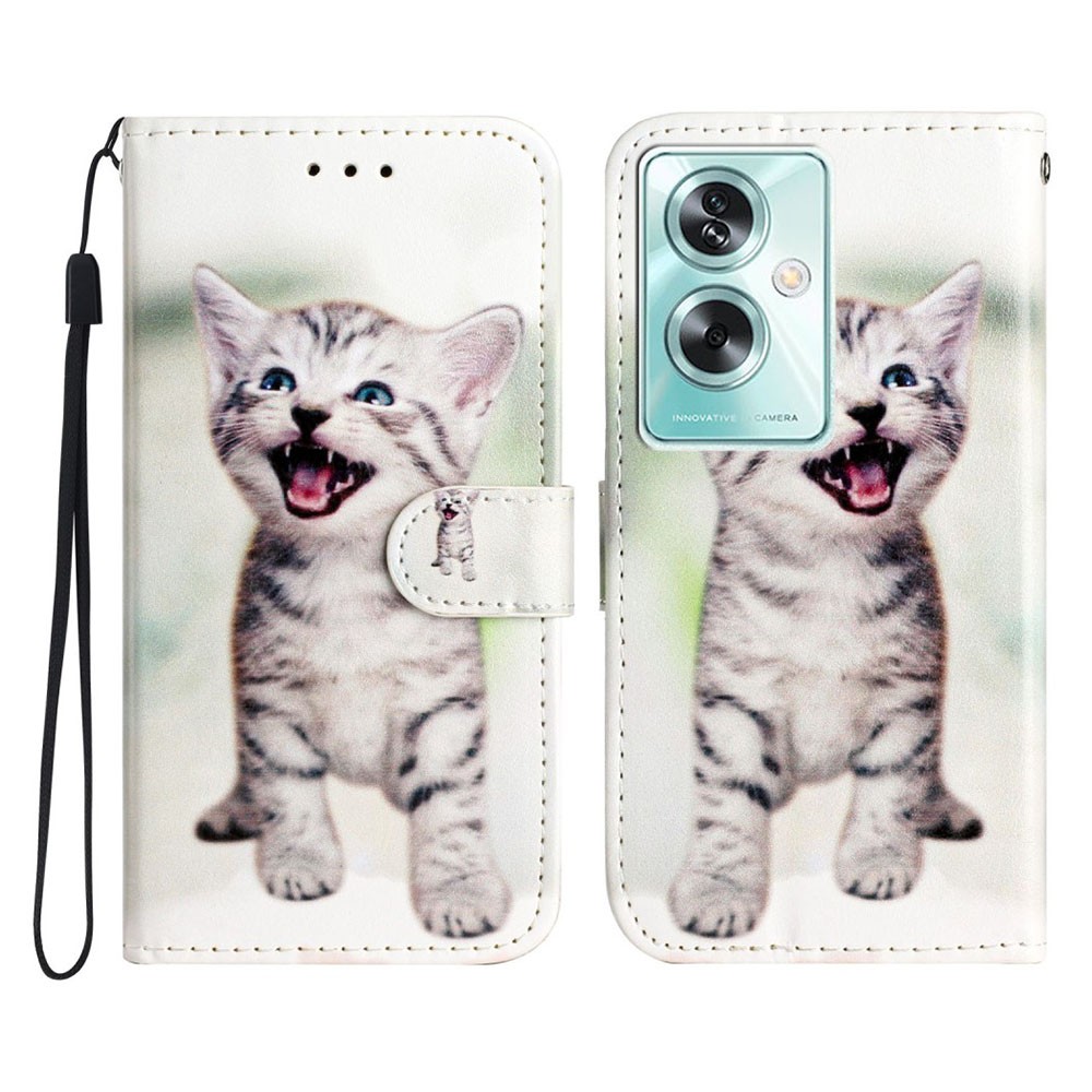 Oppo A79 5G Colored Drawing Θήκη Πορτοφόλι Cat