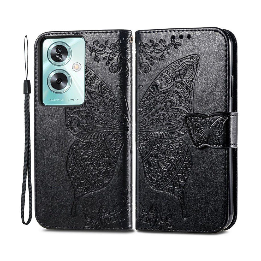 Oppo A79 5G Butterfly Love Θήκη  Πορτοφόλι Black