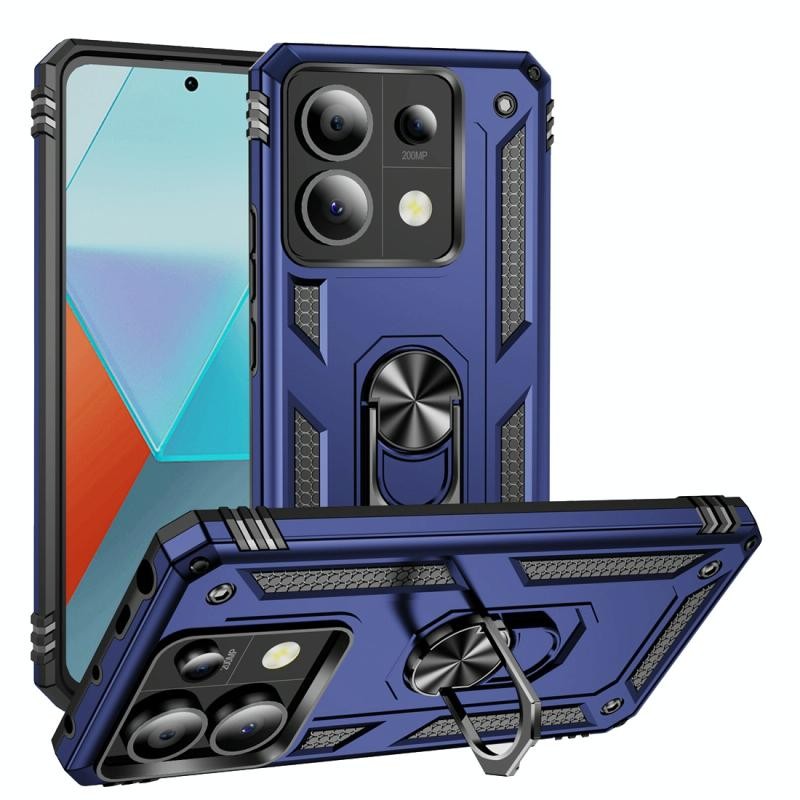 Xiaomi Redmi Note 13 Pro 5G/Poco X6 5G Shockproof Σκληρή Θήκη με Δαχτυλίδι Blue